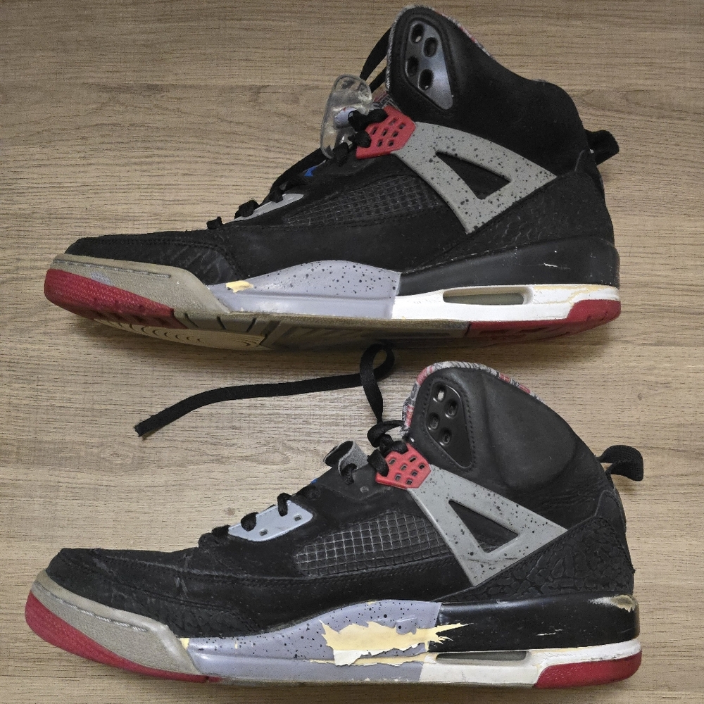 Jordan Spizike Basketball Sneakers Black Varsity Red Cement Size 13